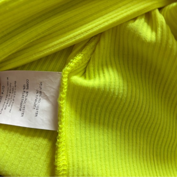 SOMEWHERE IN LA Body-con Neon Yellow Sleeveless Dress. Small - Picture 3 of 3